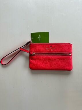 Kate Spade Red Leather Wristlet Clutch